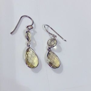 Stunning silver tear drop citrine earrings